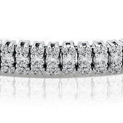 Bracciale Tennis Con Naturale Diamanti Tondi 10 Carati Oro Bianco 14K