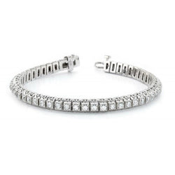 Bracciale Tennis Con Naturale Diamanti Tondi 5.50 Carati In Oro Bianco 14K