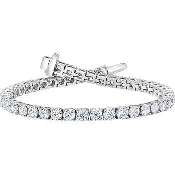Bracciale Tennis Con Vero Diamanti A Forma Rotonda in Oro Bianco 14K 7.40 Carati