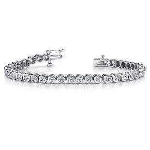 Bracciale Tennis Con Vero Diamanti Forma Rotonda Oro Bianco 14K 17.10 Ct Gioielli