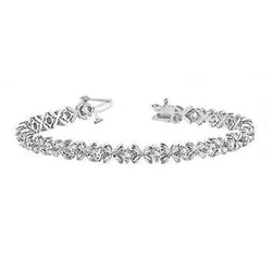 Bracciale Tennis Con Vero Diamanti Rotondi in Oro Massiccio 14K Prong Set 3.30 Carati