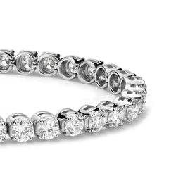 Bracciale Tennis Con Vero Diamanti Taglio Rotondo Sparkling 6 Carati Oro Bianco 14K
