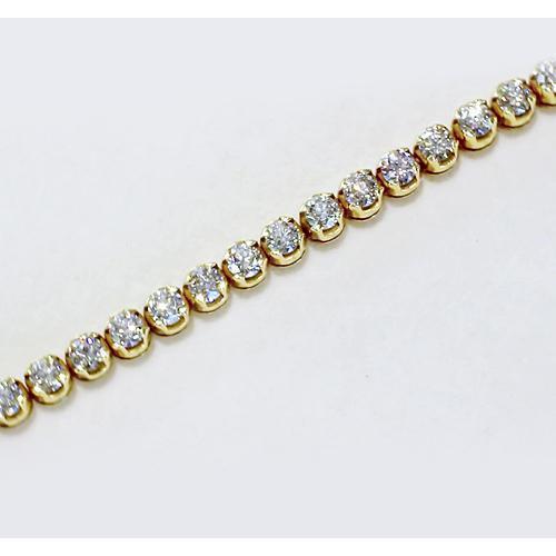 Bracciale Tennis Con Vero Diamanti Tondi Oro Giallo 4 Carati 14K