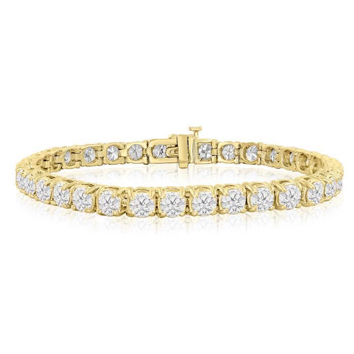 Bracciale Tennis Da 10.50 Carati Con Vero Diamanti A Taglio Rotondo Scintillante YG 14K