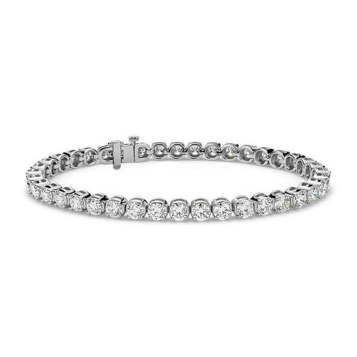 Bracciale Tennis Da 10 Carati Con Naturale Diamanti Rotondi 40 Pietre Oro Bianco 14K