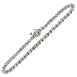 Bracciale Tennis Da 3.30 Carati Con Piccoli Naturale Diamanti Taglio Brillante WG 14K