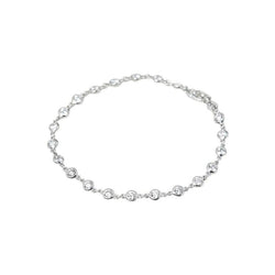 Bracciale Tennis Da 3 Ct Con Naturale Diamanti Tondi Tagliati A Misura In Oro Bianco 14K