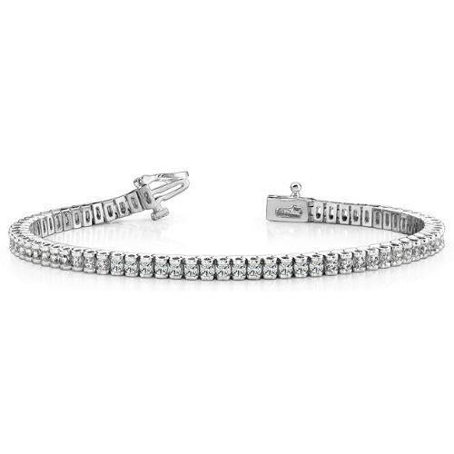 Bracciale Tennis Da 4.75 Carati Con Vero Diamanti Rotondi Piccoli In Oro Bianco 14K