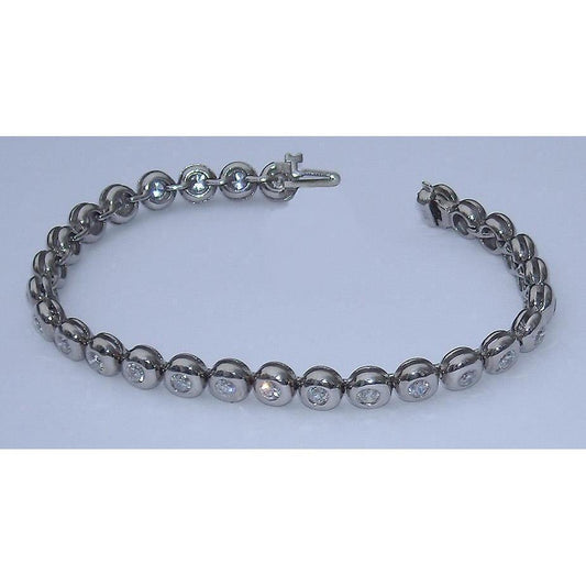 Bracciale Tennis Da 5.60 Carati Con Vero Diamanti E Castone Completo