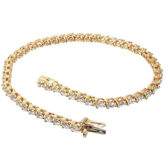 Bracciale Tennis Da 6.35 Carati Incastonato Con Vero Diamanti A Taglio Rotondo YG 14K
