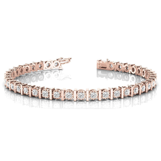 Bracciale Tennis Da 6 Carati Con Genuino Diamanti A Taglio Rotondo. RG 14K