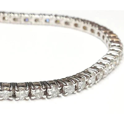 Bracciale Tennis Da 6 Ct Con Genuino Diamanti Taglio Brillante Rotondo In Oro 14K