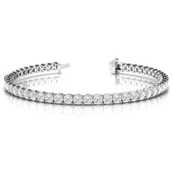 Bracciale Tennis Da 7 Carati Con Scintillanti Veri Diamanti A Taglio Rotondo