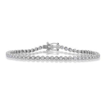Bracciale Tennis Da Donna Con 5,40 Carati Di Vero Diamanti Scintillanti In Oro Bianco 14K