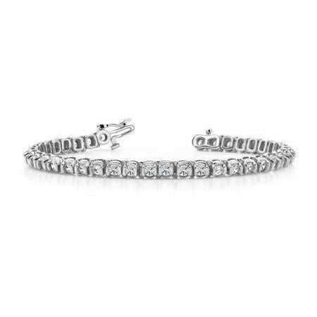 Bracciale Tennis Da Donna Con Naturale Diamanti Incastonati Con Castone Da 4.56 Ct