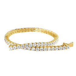 Bracciale Tennis Da Donna Con Naturale Diamanti Rotondi 6 Carati In Oro Giallo Massiccio 14K