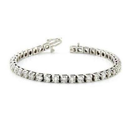 Bracciale Tennis Da Donna Con Naturale Diamanti Taglio Rotondo 10 Carati