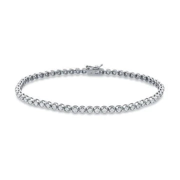 Bracciale Tennis Da Donna Con Vero Diamanti A Taglio Rotondo Da 3 Carati In Oro Bianco Massiccio 14K