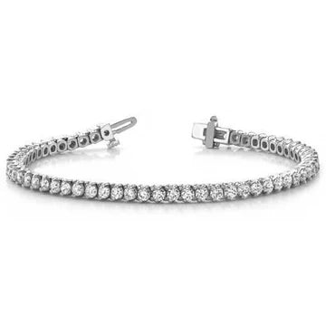 Bracciale Tennis Da Donna Con Vero Diamanti Rotondi Da 6 Carati In Oro Bianco 14K