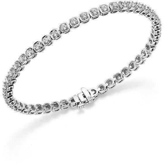 Bracciale Tennis Da Donna In Oro Bianco 14K Con Naturale Diamanti Taglio Brillante 5 Ct