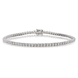 Bracciale Tennis Da Donna In Oro Bianco 14K Con Vero Diamanti Rotondi 5.60 Ct