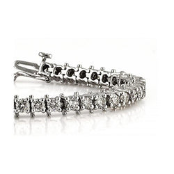 Bracciale Tennis Da Donna In Oro Bianco Con Genuino Diamanti A Taglio Rotondo Da 10,10 Ct