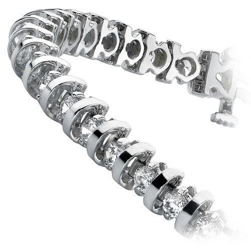 Bracciale Tennis Da Donna In Oro Con Naturale Diamanti Tondi Brillanti Da 11 Ct