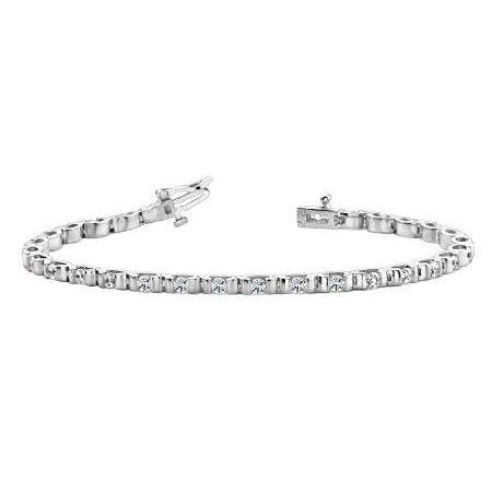 Bracciale Tennis Donna 3 Carati Naturale Diamanti Taglio Brillante Tondo