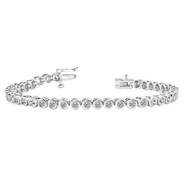 Bracciale Tennis Donna Con Vero Diamanti Taglio Brillante Tondo 4.80 Carat WG 14K