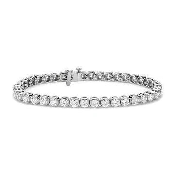Bracciale Tennis Fine Jewelry In Oro Bianco 12 Carati Con Vero Diamanti 14K