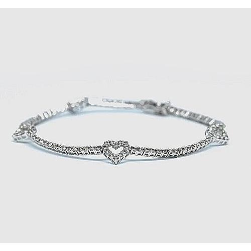 Bracciale Tennis Genuino Diamante Rotondo 2.50 Carati F G VS1 Oro Bianco 14K