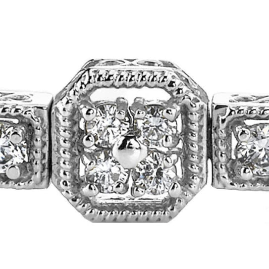 Bracciale Tennis Gioielli In Oro Bianco 14K Naturale Diamanti Rotondi 4 Carati