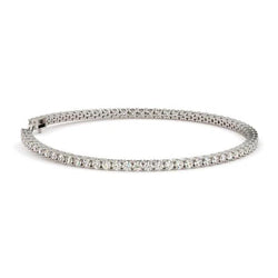 Bracciale Tennis Gold White Sparkling Taglio rotondo 3.50 Carati Vero Diamanti