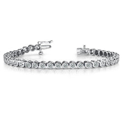 Bracciale Tennis In Oro Bianco 14K Con Genuino Diamanti Di Forma Rotonda Da 12,80 Ct