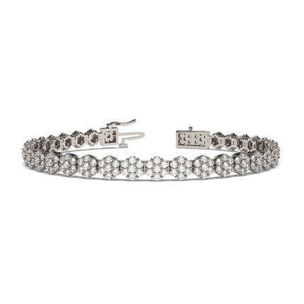 Bracciale Tennis In Oro Bianco 14K Con Naturale Diamante A Forma Rotonda Da 4,50 Ct