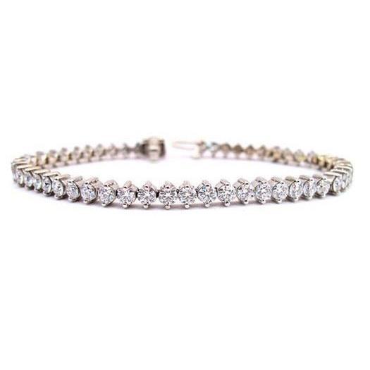 Bracciale Tennis In Oro Bianco 14K Con Naturale Diamanti Rotondi 6 Carati