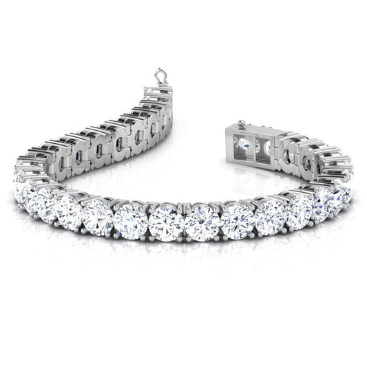 Bracciale Tennis In Oro Bianco 14K Con Naturale Diamanti Rotondi Da 7.75 Carati