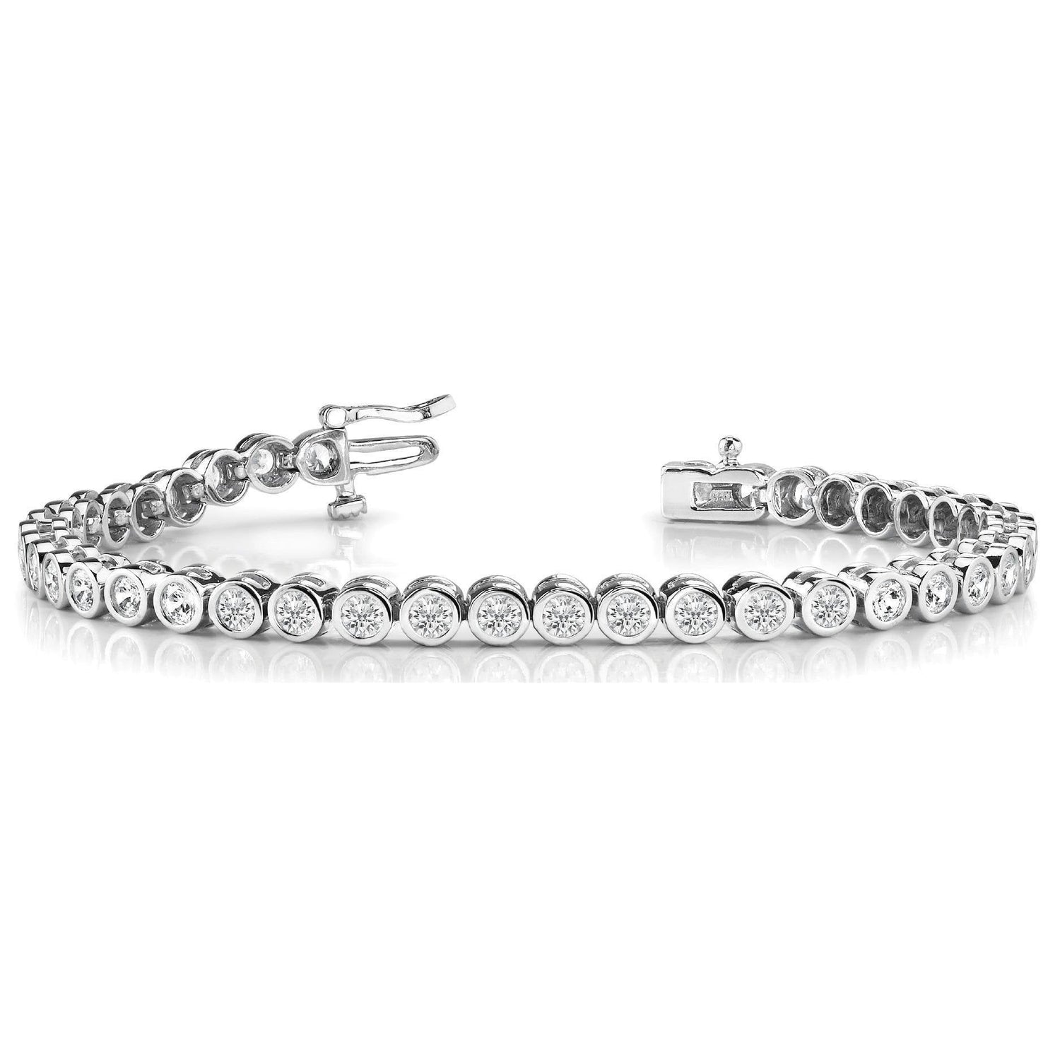 Bracciale Tennis In Oro Bianco 14K Con Naturale Diamanti Rotondi Scintillanti 6 Carati