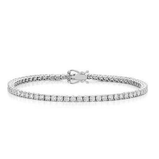 Bracciale Tennis In Oro Bianco 14K Con Naturale Diamanti Taglio Rotondo 4.55 Carati