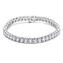 Bracciale Tennis In Oro Bianco 14K Con Naturale Diamanti Tondi Da 10,50 Ct