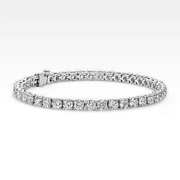 Bracciale Tennis In Oro Bianco 14K Con Vero Diamanti 12 Carati