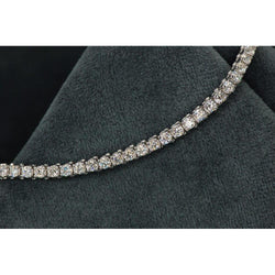 Bracciale Tennis In Oro Bianco 14K Con Vero Diamanti A Taglio Rotondo Da 16,72 Ct