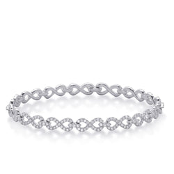 Bracciale Tennis In Oro Bianco 14K Con Vero Diamanti A Taglio Rotondo Da 5,60 Ct