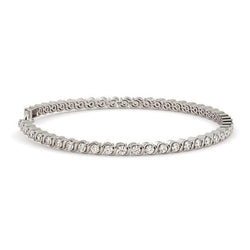 Bracciale Tennis In Oro Bianco 14K Con Vero Diamanti Taglio Brillante 5 Carati