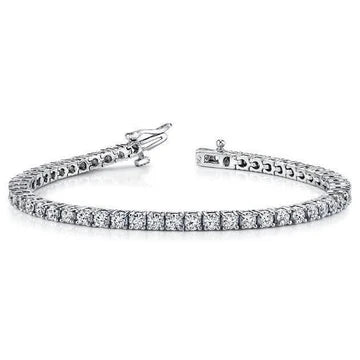 Bracciale Tennis In Oro Bianco 7.40 Carati Con Vero Diamanti Taglio Brillante Rotondo 14K