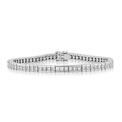 Bracciale Tennis In Oro Bianco 7 Carati Princess Vero Diamonds