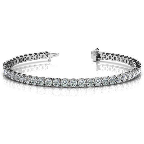 Bracciale Tennis In Oro Bianco Con Vero Diamanti Taglio Brillante Da 7.50 Ct