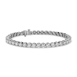 Bracciale Tennis In Oro Bianco Da Donna Con Naturale Diamanti Tondi Da 8 Ct