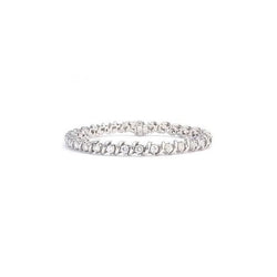 Bracciale Tennis In Oro Bianco Massiccio Con Naturale Diamante Tondo Brillante Da 4,50 Ct