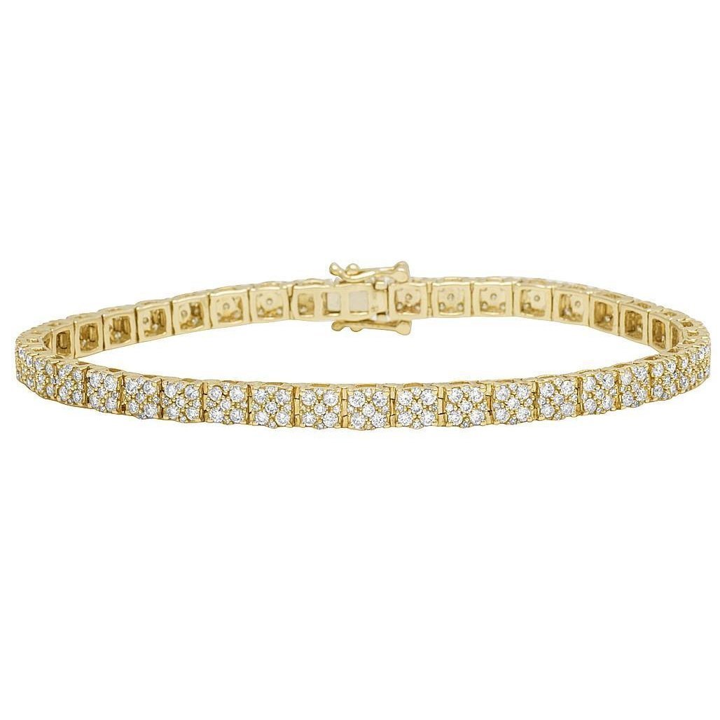 Bracciale Tennis In Oro Giallo 14K Con 5.75 Carati E Genuino Diamanti